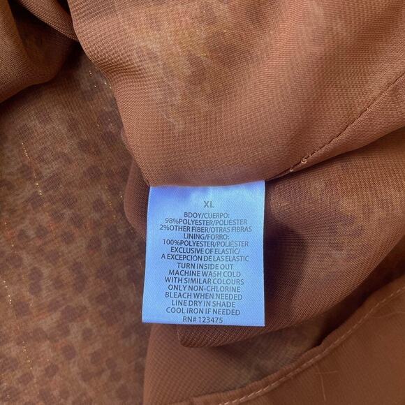 Elizabeth and James Textile Smocked Neck Boho Flowy Long Sleeve Blouse – Size XL - Picture 8 of 10